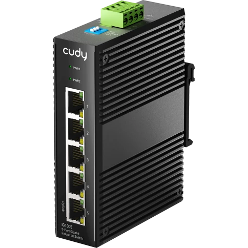 Промышленный коммутатор/ 5-Port Aluminum Industrial Switch, 1000Mbps 5-Port RJ45, Din-rail... фото 1