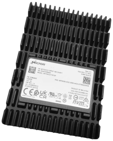 Твердотельный накопитель/ Micron SSD 7500 PRO, 1920GB, U.3(2.5" 15mm), фото 2