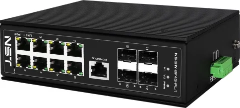 Промышленный управляемый (L2+) PoE коммутатор Fast Ethernet/ Промышленный управляемый L2 PoE коммутатор Fast Ethernet на 8 FE RJ45 PoE + 4 GE SFP порта. Порты: 8x10/100Base-T, 4x100/1000Base-X. Порты PoE: 1-2 - до 90W (IEEE 802.3af/at/bt),3-8 - до 30W (IE фото 3