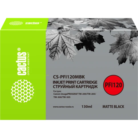 Картридж струйный Cactus CS-PFI120MBK черный матовый (130мл) для Ca фото 2