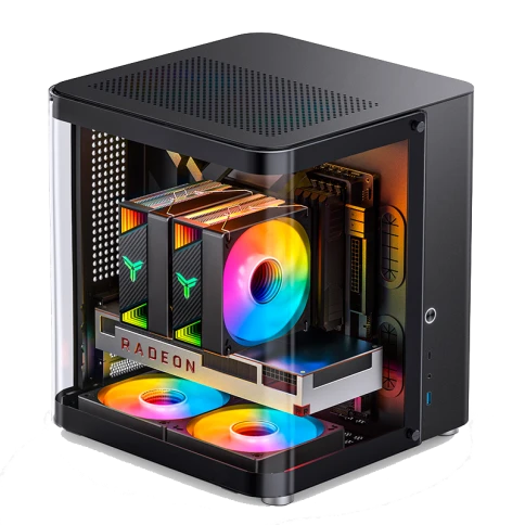 Корпус без блока питания/ Case JONSBO TK-1 Black 2.0, Mini-Tower, no f фото 1