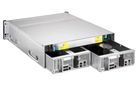 Сетевое хранилище без дисков/ Enterprise QNAP ES1686dc-2142IT-96G NAS, 16-tray SAS w/o HDD, rackmount, 2xPSU, per controller: Xeon D-2142IT 8-core 1.9 GHz processor (burst up to 3.0 GHz), 48 GB RDIMM DDR4 ECC up to 512 GB (8 x 64GB), 4xSFP+, Included rail фото 9