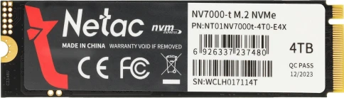 Твердотельный накопитель Netac PCIe 4.0 x4 4TB NT01NV7000T-4T0-E4X NV7000-t M.2... фото 3