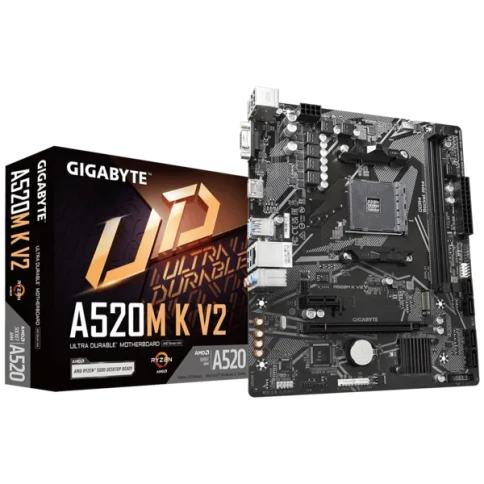 Материнская плата/ MB GIGABYTE AMD A520 sAM4, 2xDDR4(64GB), D-SUB/HDMI фото 3