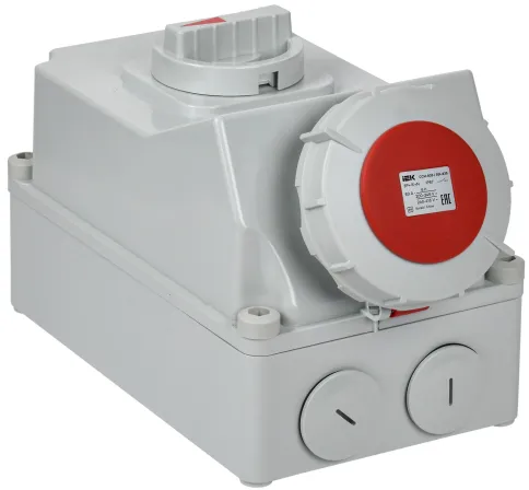 Розетка с мех. блок. ССИ-835 63А-6ч 380В 3P+PE+N IP67 IEK фото 1