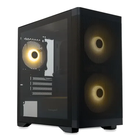 Корпус без блока питания/ Case HSPD M320, Mesh Mini-tower, Black, slide TG, 0.45 SPCC, 2x140mm ARGB (M11-140)+1x120mm ARGB (M11-120) mATX, mITX 160/340/184mm 2x2.5", 2x3.5", 4xPCI 2xUSB-A 3.0, 1xUSB-A 1.0 390x200x385mm фото 1