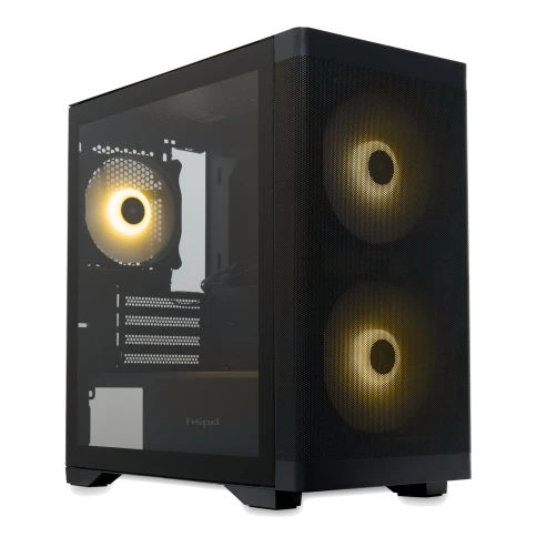 Корпус без блока питания/ Case HSPD M320, Mesh Mini-tower, Black, slid фото 1
