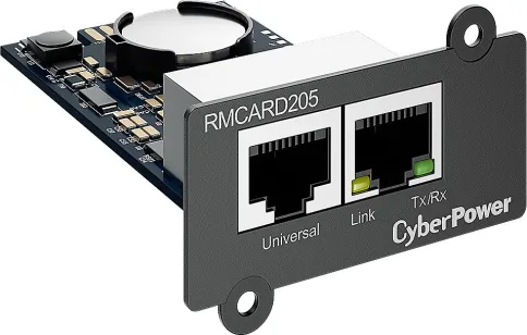 SNMP-карта CyberPower RMCARD205 — удалённое управление ИБП серий OL, OLS, PR, OR, совместимость с ENVIROSENSOR фото 1