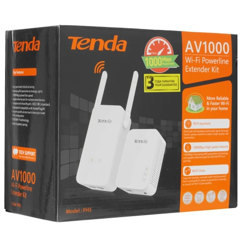 Набор PowerLine адаптеров/ Tenda PH5 Набор PowerLine адаптеров, 1000 Мбит/с,... фото 7