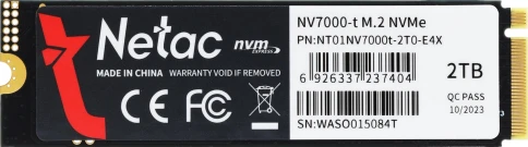 Твердотельный накопитель Netac PCIe 4.0 x4 2TB NT01NV7000t-2T0-E4X NV7000-t M.2... фото 1