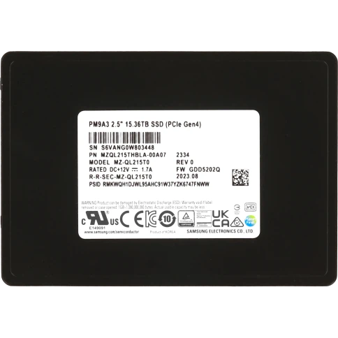 Твердотельный накопитель/ Samsung SSD PM9A3, 15360GB, U.2(2.5" 7mm), N фото 1