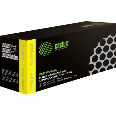 -/ Картридж лазерный Cactus CSP-W2072A желтый (700стр.) для HP Color Laser 150a/150nw/178nw MFP/179fnw фото 1
