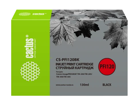 Картридж струйный Cactus CS-PFI120BK черный (130мл) для Canon image фото 1
