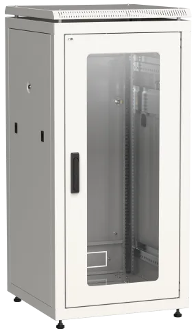 Шкаф сетевой 19" LINEA N 28U 600х800 мм стеклянная передняя дверь серы фото 2
