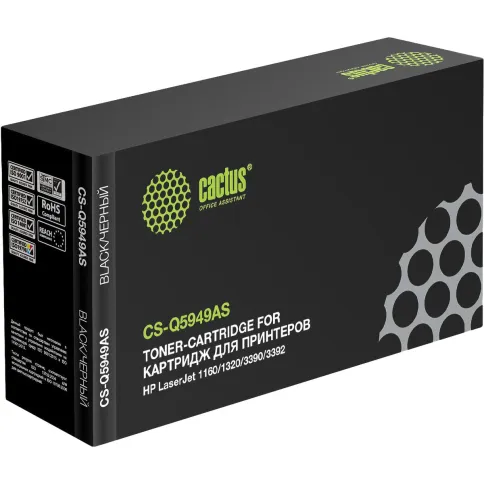 -/ Картридж лазерный Cactus CS-Q5949AS Q5949A черный (2500стр.) для HP LJ 1160/1320/3390/3392 фото 3