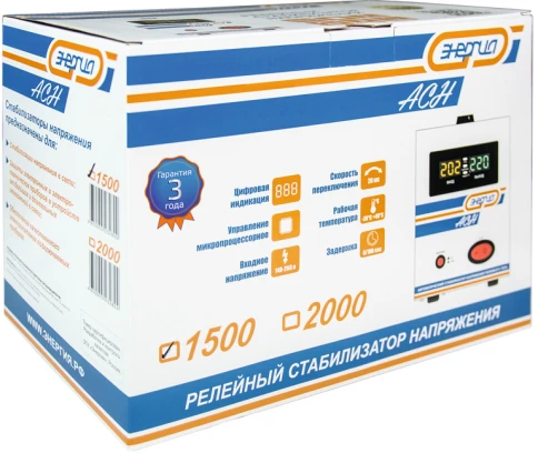 Стабилизатор  АСН- 1500  ЭНЕРГИЯ с цифр. дисплеем/ Stabilizer ASN-1500 фото 9