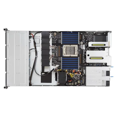 Серверная платформа/ ASUS RS501A-E12-RS4, 1U, 1x  SP5 (LGA 6096) 400W, 24x DIMM DDR5 6400/4800, 4x 3.5'' SATA/SAS, 2x M.2 SATA/NVME x4 22110, 3x PCIe x16+ 1x OCP3.0 x16, 1x 2-port 1GbE Intel I350 LAN, up to 2 single-slot GPU cards, 1+1 1600W фото 7