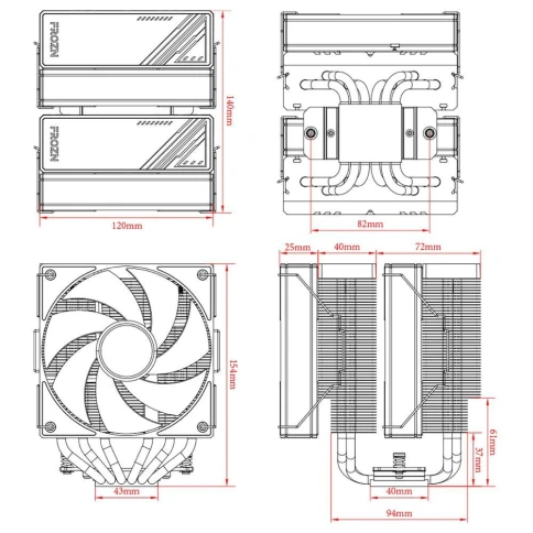 Кулер ID-Cooling Frozn A620 Soc-AM5/AM4/1200/1700/1851 черный 4-pin 29.85dB Al+Cu 270W... фото 16