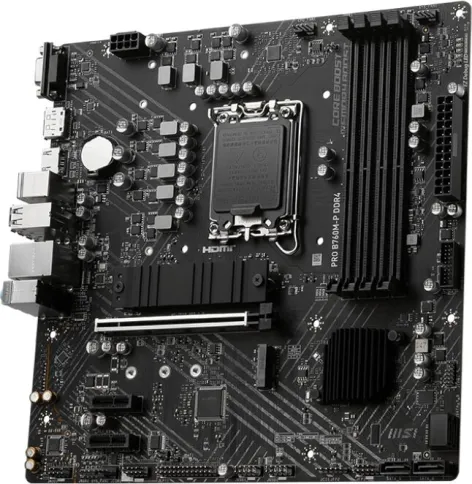 Материнская плата/ MB MSI INTEL B760 s1700, 4xDDR4(128GB), D-SUB/HDMI 1.4/DP, 1xPCIe 4.0x16, 2xPCIe 4.0, 1xLAN, 4xSATA 6Gb/s, 2xM.2, 1xUSB-C, 1xUSB 3.2, 4xUSB 2.0, 2xPS/2, mATX фото 2