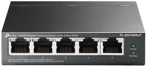 Коммутатор/ 5-port Gigabit unmanaged switch with 4 PoE + ports,... фото 1