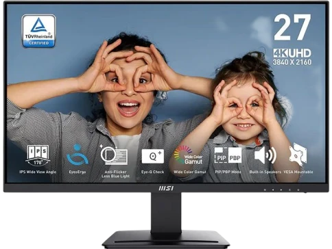 Монитор/ MSI PRO MP273U 27'', 3840x2160, IPS, 178x178, 300nit, 60Hz, 4 фото 1