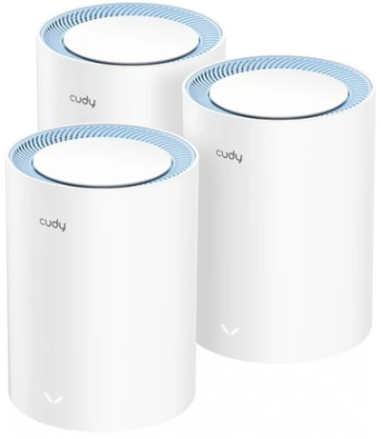Wi-Fi Mesh-система/ AC1200 Wi-Fi Mesh Solution 3-Pack, Chipset MediaTek, Dual-Band, 867Mbps at 5GHz + 300Mbps at 2.4GHz, 802.11ac/a/b/g/n, 2 Fast Ethernet Ports, 2 internal antennas, MU-MIMO,  DDNS,Zerotier/Wireguard/OpenVPN/IPSec/L2TP/PPTP VPN,  DNS over фото 1