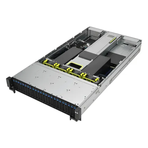 Серверная платформа/ ASUS RS720-E11-RS24U 2U, 2x LGA4677, Intel C741, 32x 5600/4800 MHz (1DPC)/4400(2DPC), 24x 2.5" hs NVMe, 2x M.2, 4x PCIe 5.0, 1 dual-slot GPU, 1x OCP 3.0, 2x 10Gbe RJ45(Intel X710-AT2), 1+1 2600W PWS фото 3