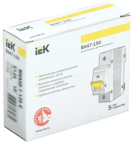 KARAT Авт. выкл. ВА47-150 1P C 100А 15кА IEK фото 1