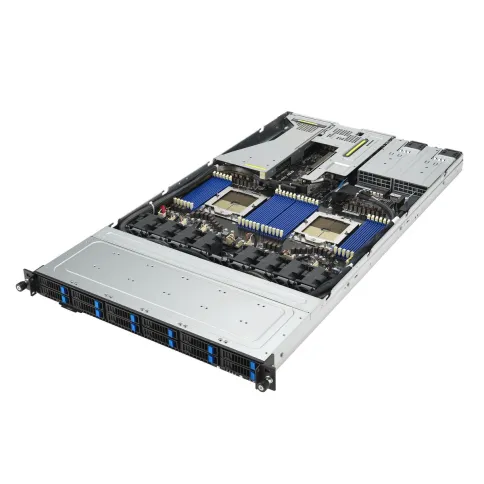 Серверная платформа/ ASUS RS700A-E12-RS12U, 1U, 2 x LGA6096 400W, 24 x DDR5 4800, 12x 2.5"  hsb NVMe, 1 x dual-slot GPU, 2 x M.2 2280, 3x PCIe Gen5 slots + 1 x internal RAID slot , 1 x Dual Port Intel X710-AT2 10G LAN, 1+1 2600W фото 3