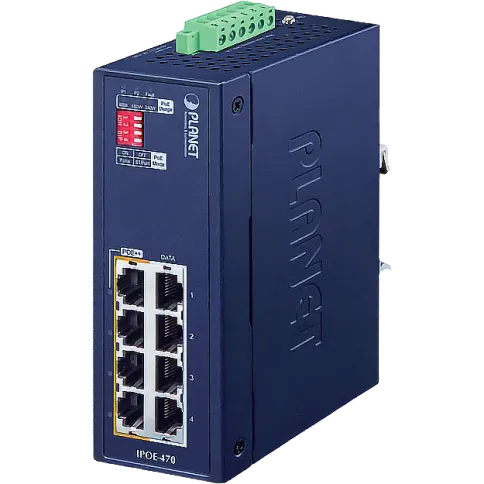 Инжектор/ PLANET IPOE-470 IP30 Industrial 4-port 10/100/1000T 95W 802. фото 1