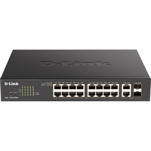 Коммутатор/ EasySmart L2 Switch 16х1000Base-T PoE, 2xCombo 1000Base-T/SFP, PoE Budget... фото 1