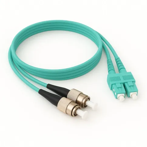 Патч-корд ADVANT ADVOM5-PCD10-SCFC-UU-LL, Duplex, тип волокна: MM 50/125 (OM3). Разъемы: SC/UPC-FC/UPC. Длина: 10, оболочка: LSZH, диаметр кабеля: 3 фото 1