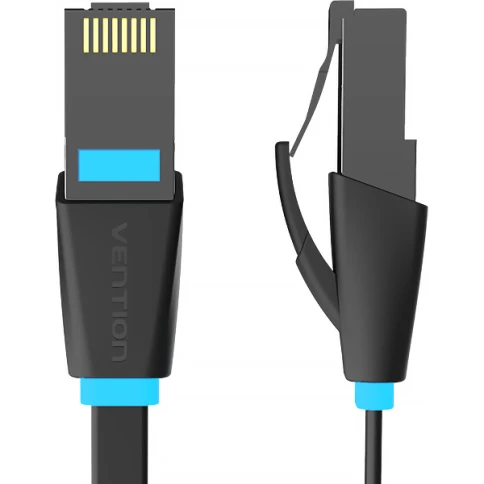 Патч-корд Vention прямой UTP cat.6, RJ45 - 5м. плоский Черный фото 2