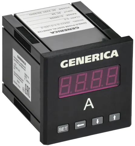Амперметр цифр. щит. 1-ф. 72х72 LED GENERICA фото 1