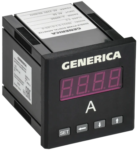 Амперметр цифр. щит. 1-ф. 72х72 LED GENERICA фото 1