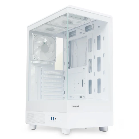 Корпус без блока питания/ Case HSPD F510, Panoramic Mid Tower, White, TG, 0.5 SPCC, 3x120mm ARGB (FNW010) ATX, mATX, mITX 180/280/160mm 1x2.5", 1x3.5", 7xPCI 2xUSB-A 3.0 356x218x467mm фото 3