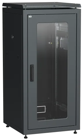 Шкаф сетевой 19" LINEA N 18U 600х600 мм стеклянная передняя дверь черн фото 2