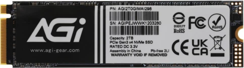 Твердотельный накопитель AGi PCIe 3.0 x4 2TB AGI2T0GIMAI298 AI298 M.2... фото 1