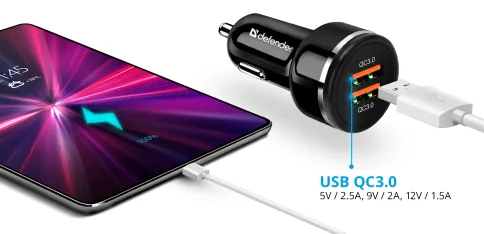 Defender UCA-80 2xUSB QC3.0, 36W фото 3