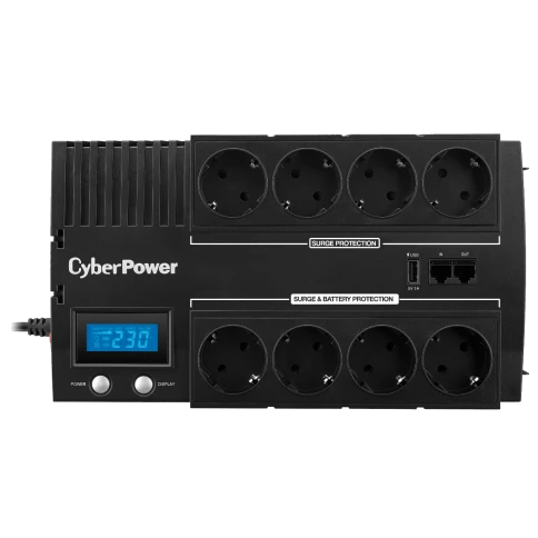 Источник бесперебойного питания/ UPS Line-Interactive CyberPower BR1000ELCD 1000VA/600W USB/RJ11/45/charger A/С (4+4 EURO) фото 2