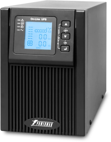 ИБП POWERMAN Online 1000, LCD, двойного преобразования, 1000ВА, 900Вт, 2 евророзетки с резервным питанием, USB, RS232, слот SNMP, разъем EPO, батарея 12В 9Ач 2 шт., 215 х 315 х 365 мм., 10.7 кг./ UPS POWERMAN Online 1000, LCD, dual conversion, 1000VA, 900 фото 4