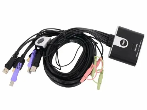 2-портовый KVM-переключатель со встроенными  KVM кабелями (1,2м), 1 us фото 5