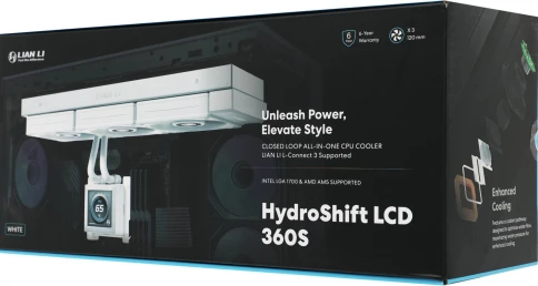 Система водяного охлаждения Lian-Li HydroShift LCD 360S Soc-AM5/AM4/1700/1851 белый 4-pin... фото 6