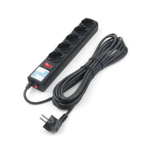 Фильтр-удлинитель Power Cube 3,0 м 5 розеток (черный графит) 10А/2,2кВт/ Surge protector Power Cube 3.0 m 5 outlets (Black graffite) 10A / 2.2kW фото 2
