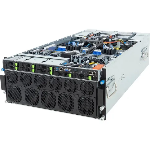 Сервер/ Gigabyte G593-ZD1-AAX3 / 5U/ 2x AMD 9654/ 24x 64Gb DDR5 RDIMM 4800/ 8x H200 141Gb/ 2x 960Gb U.2 PM9A3/ 2x 10Gbit Z710-AT2 + IPMI/ 6x 3000W Titanium Plus PSUs фото 1