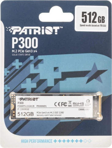 Твердотельный накопитель Patriot PCIe 3.0 x4 512GB P300P512GM28 P300 M.2... фото 1