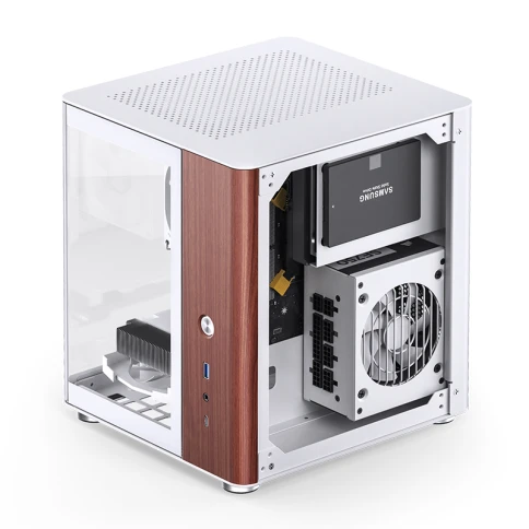 Корпус без блока питания/ Case JONSBO TK-0 White, Desktop SFF, TG, no фото 12
