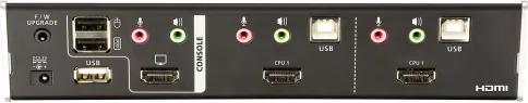 Переключатель, электрон., KVM+Audio+USB 2.0,  1 user USB+HDMI =>  2 cp фото 3