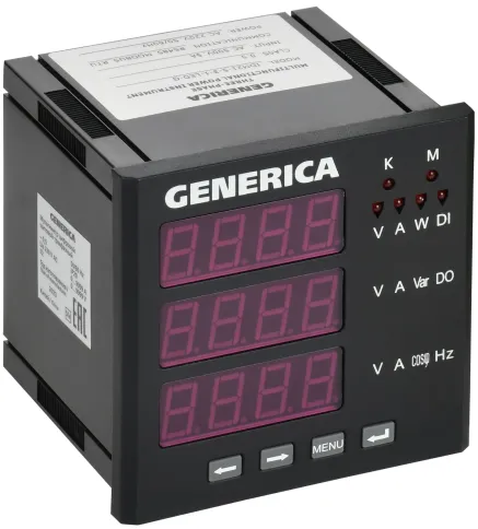 Мультиметр цифр. щит. 3-ф. RS-485 96х96 LED GENERICA фото 1