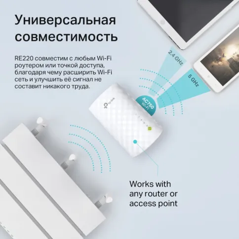 Усилитель Wi-Fi/ AC750 OneMeshTM WiFi Range Extender, 300Mbps at 2.4G фото 9